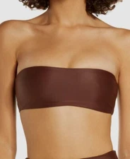 $80 Jade Swim Women's Brown All Around Strapless Bandeau Top Swimwear Size XS