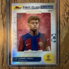 2023-24 TOPPS FINEST UEFA CLUB COMPETITIONS FIRST CLASS ROOKIES FR1 LAMINE YAMAL