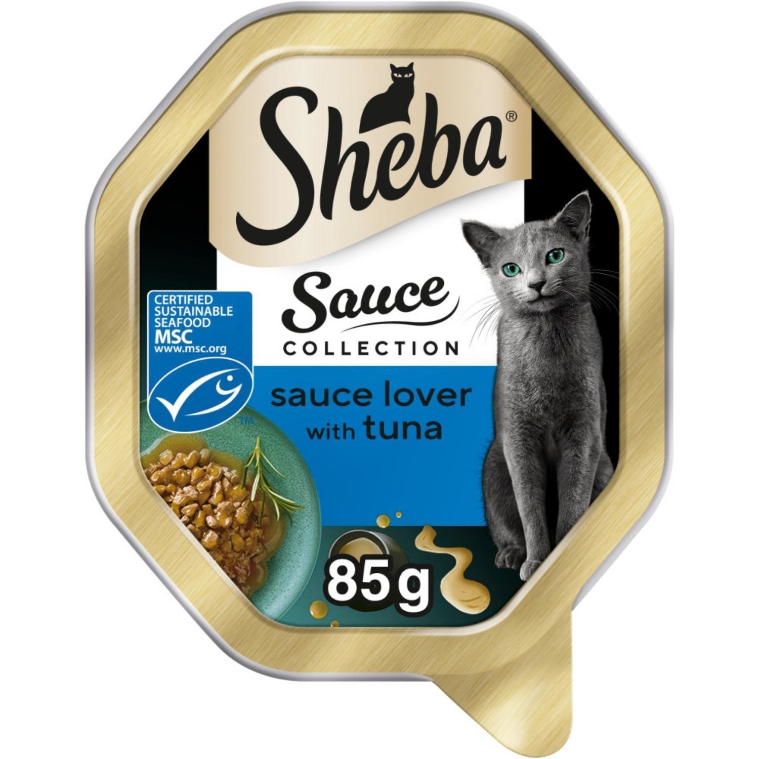 22 x 85g Sheba Sauce Lover Adult Wet Cat Food Trays Tuna in Gravy