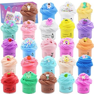 LKAXYTP 24 Pack Butter Slime Kit, Party Favor Supplies, Super Soft, Multiple 