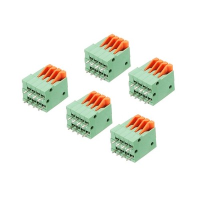 PCB Spring Terminal Block Connector KF141V 150V 2A 2.54mm 4 Pin 5Pcs