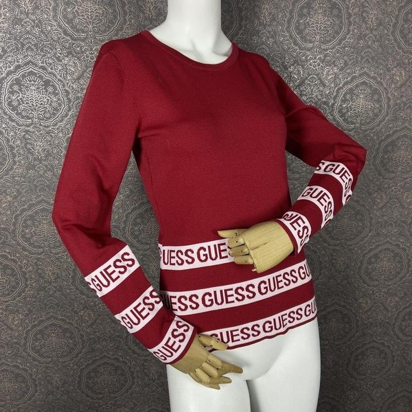Women GUESS Sweater Red Viscose 38 / M / 46