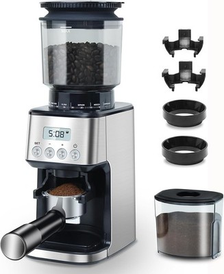 Homtone BD-CG018S Elektrische Kaffeemühle mit konischem Grat 51 Mahleinstellungen LCD Di