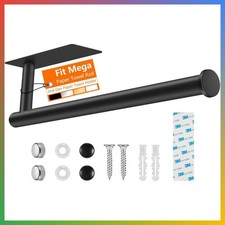 Paper Towel Holder Under Cabinet Black Stainless Steel Space Saving 1