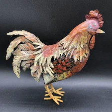 Rustic Primitive Tin Decor Rooster Chicken Country Farmhouse Folk Art Barnyard B