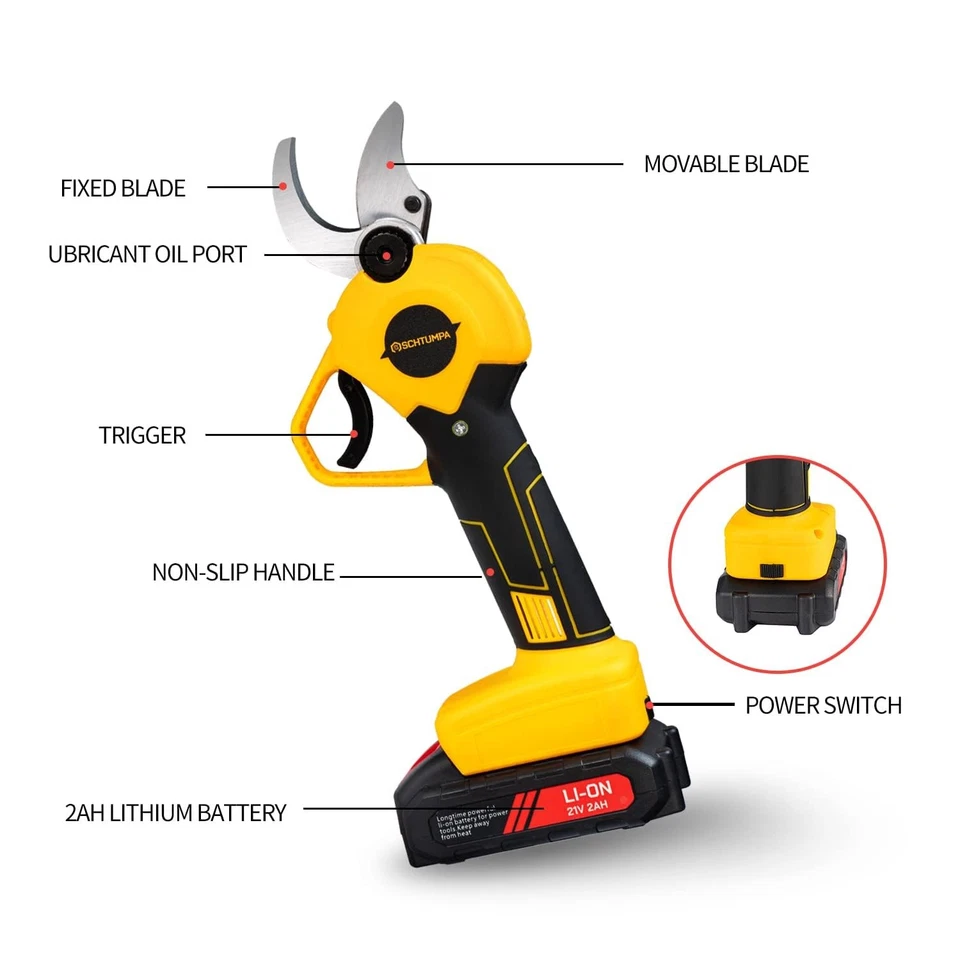 21V Electric Pruning Shears, 40mm(1.6 Inch) Cutting Diameter Electric Pruners... - Image 2 of 4
