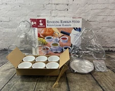 Roshco Revolving Ramekin Stand w/ 6 Ceramic Ramekins – New in Box
