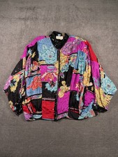 Cache Vintage Floral Patchwork Silk Beaded Sequin Jacket, Size Large