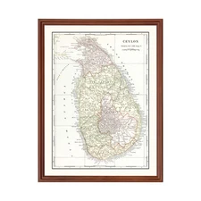 Old Map of Sri Lanka 1901 - Vintage Sri Lanka Art Wall Decor