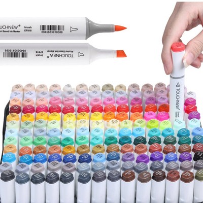 Touchnew Art Markers Set with Soft Brush, Dual Tip.