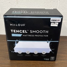 MALOUF Tencel Smooth SPLIT CAL KING Size Mattress Protector NEW in BOX Firm Care