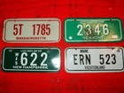 Lot of 4 Post Cereal 1978 Mini Metal License Plates Mass, New Hamp, Vrmt & Maine — photo 1