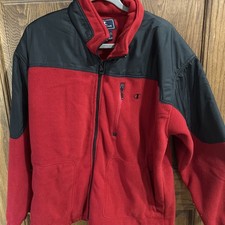 Champion Jacket Mens XL Navy Fleece Full Zip Sweatshirt Comfort Casual Logo