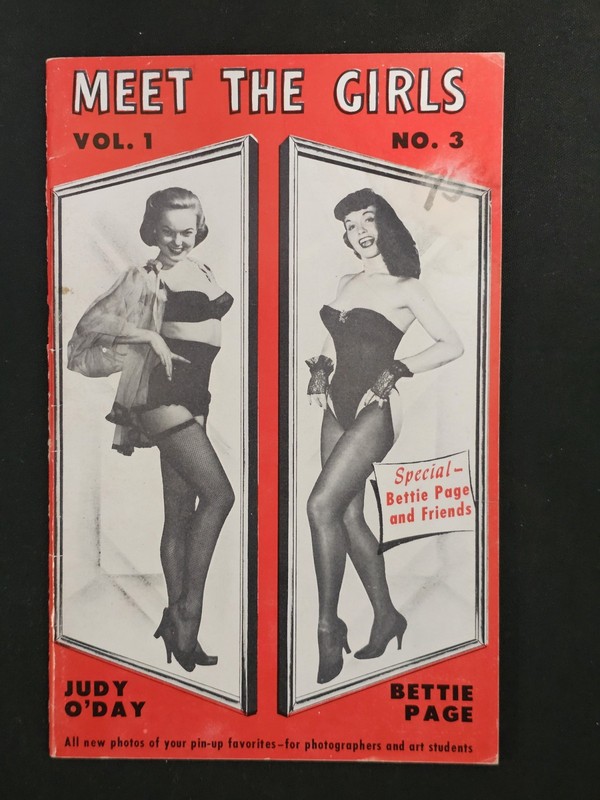 VINTAGE MEET THE GIRLS VOL 1 NO 3 JUDY O’DAY BETTIE PAGE NUDIE MAG 1950s Bx2