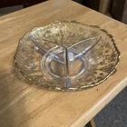 Depression Era  Cambridge Glass Co. Divided Relish Bowl "Rose Point" Pattern