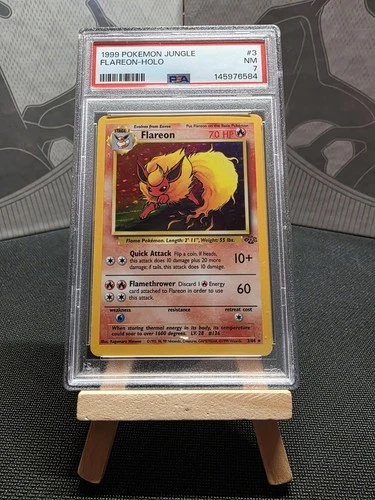1999 Pokemon Unlimited Jungle Flareon Holo 3/64 PSA 7