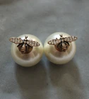 Dior Tribales Pearl Bee Stud Earrings