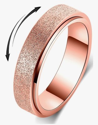 Anillo de ansiedad de acero inoxidable de titanio para mujeres y hombres