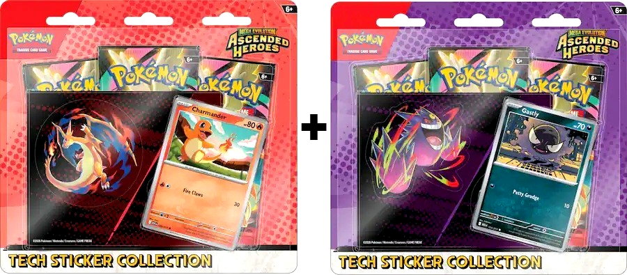 2 Pokemon TCG ME2.5 Ascended Heroes Tech Sticker Collection Bundle