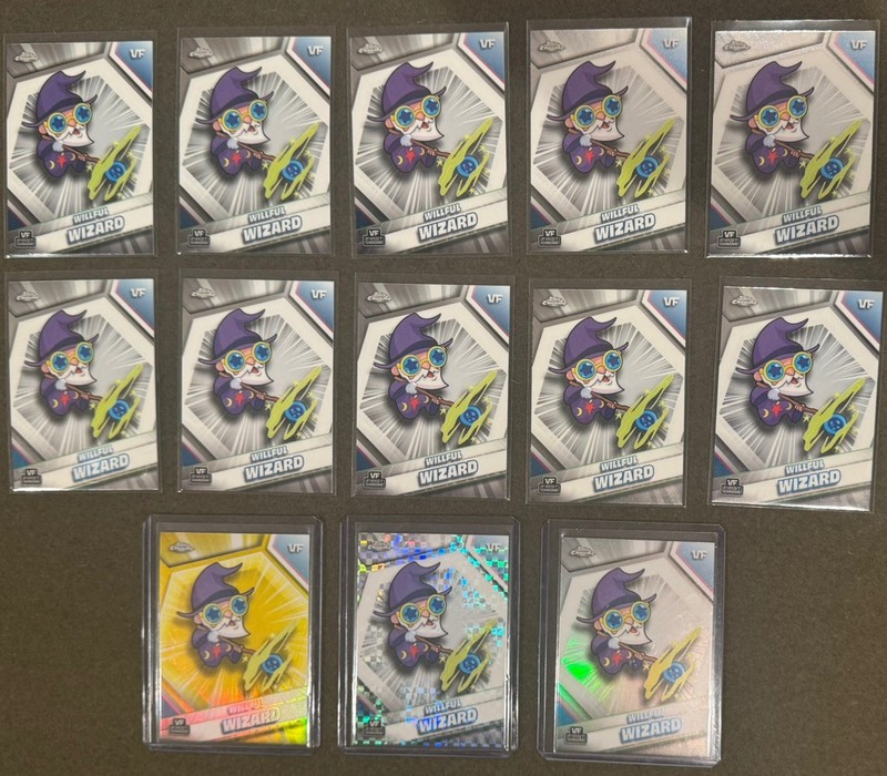 2026 Topps Chrome VeeFriends WILLFUL WIZARD 13 Card Lot (3 Exclusive Parallels!)
