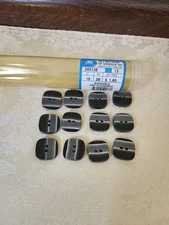 Dill Buttons - Gray/White/Black blend - Square  12 ct 