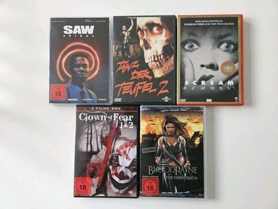 Saw:Spiral/Tanz Der Teufel 2/Clown Of Fear 1&2 /Bloodrayne/ Scream/ DVD/ FSK18 