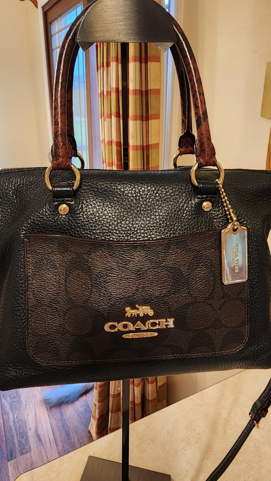 Coach Mini Emma Python Accent Satchel Shoulder Ba… - image 2