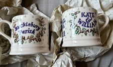 Rare A pair of Emma Bridgewater Bucklebury Kate & William Royal Wedding Mugs.