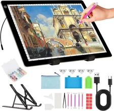 A4 Light Board for Diamond Painting - Tracing Light Box with Stand, Stepless Dim