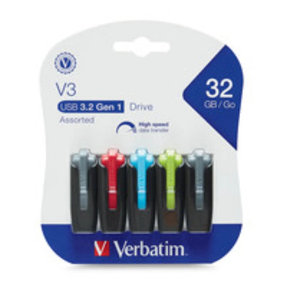 Verbatim Corporation 70900 32Gb V3 Usb 3.0 5Pk Store N Go Retractable Assorted - Image 2 of 4