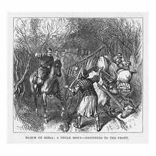 RUSSO-TURKISH WAR Turks on the March to Biela - Antique Print 1877