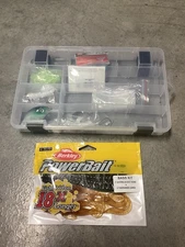 Small Starter Fishing Tackle Kit In Plastic Case And Power Bait Bass Kit