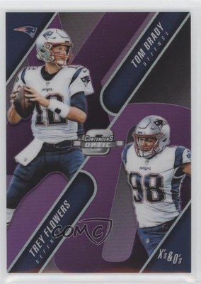 2018 Contenders Optic Xs and Os Purple Prizm 78/99 Tom Brady Trey Flowers 00ab