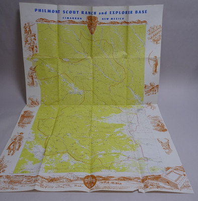 BSA Philmont Scout Ranch Map Hiking 40'' Poster Cimarron NM Vtg 1960s 1970s SH1