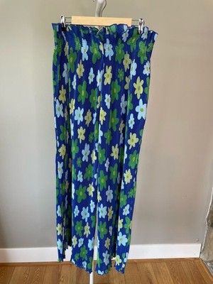 Sammy B x Target Wide Leg Floral Pleated Pants - Blue/Green Large