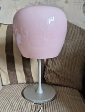 Rara lampada da tavolo/luce vintage IKEA vetro rosa/alluminio ALTHORN cupola fungo