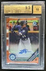 2019 Bowman Julio Rodriguez Chrome Prospect Auto Orange #/25 BGS 9.5
