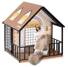 Indoor Cat House Cat Cage Lockable Cat Crate with Cat Scratchers Removable Roof