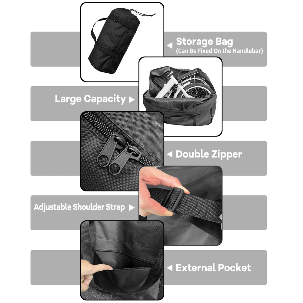 Folding Bike Travel Bag Portable Transport Carrying Case For 14-16 Inch