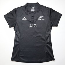 ALL BLACKS NEW ZEALAND 2015 HOME RUGBY UNION SHIRT KIT JERSEY ADIDAS WOMEN’S 10
