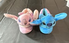 Disney Stitch Angel Plush Slippers Youth Size 9/10