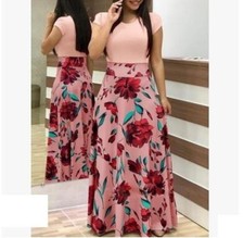 Autumn Flower Print Long And Short Sleeve Casual Dress