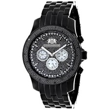 Men's Stainless Steel Diamond Watch Luxurman Raptor 44 mm