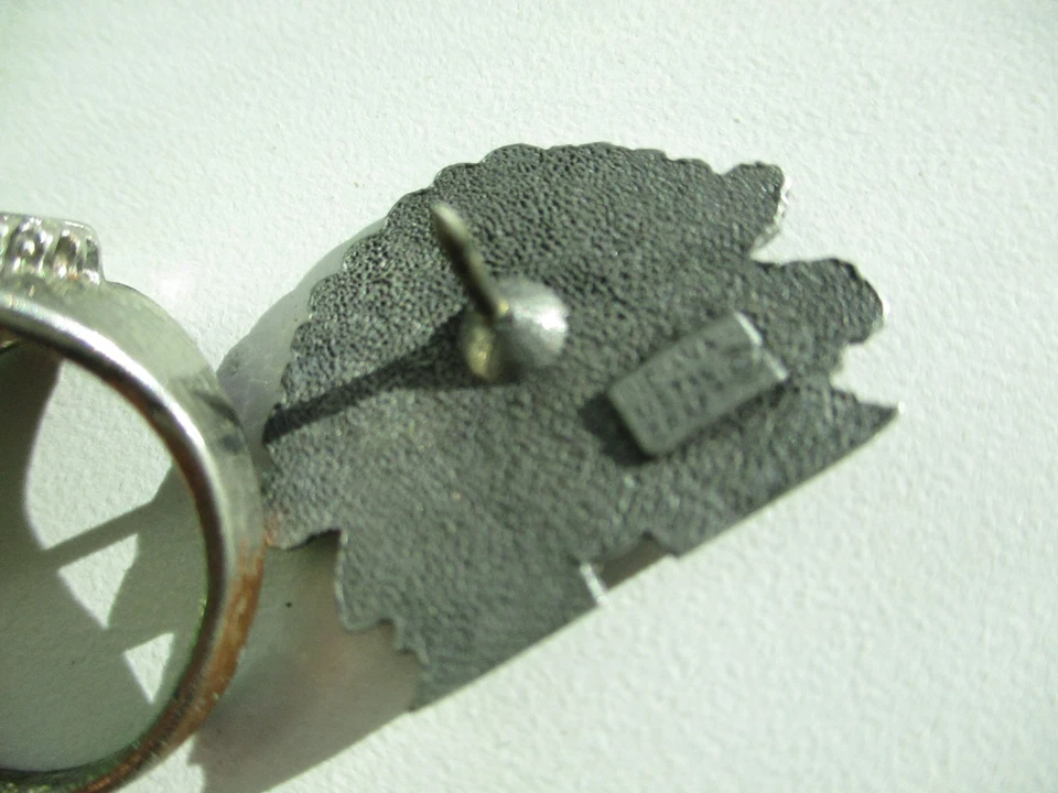 Винтажное индийское байкерское кольцо с булавкой на шляпе серебристого цвета - Изображение 4 из 4