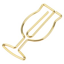10pcsGold Electroplating Metal Goblet Shaped Paper Clip Funny Stationery Bookmar