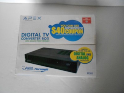 APEX  DT502 Digital-to-Analog DTV Converter Box w/Remote Control  New/Sealed