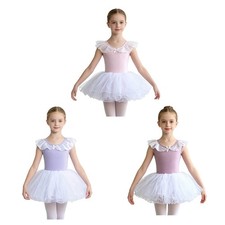 Kids Girls Dancewear Tulle Skirt Costume Sparkly Dress With Layered Ballet