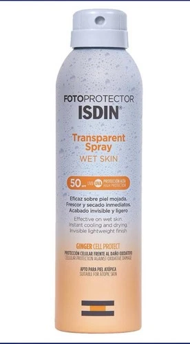 ISDIN Fotoprotector Transparent Spray SPF 50 | Wet Skin Technology | 250 Ml
