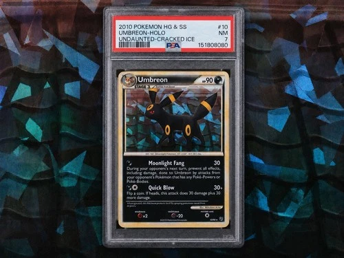 PSA 7 POKEMON HG & SS UNDAUNTED #10 UMBREON-HOLO CRACKED ICE