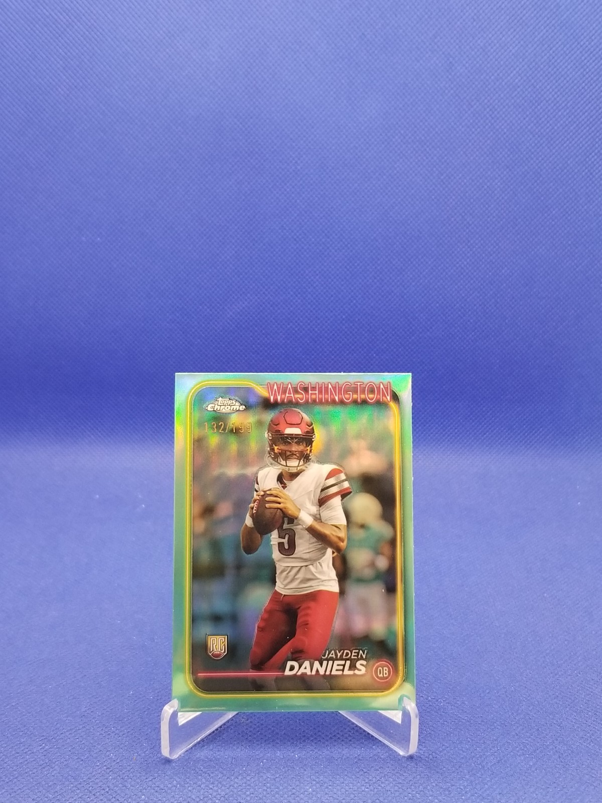 Jayden Daniels 2024 Topps Chrome Rookies #201 Aqua Refractor /199 (RC)